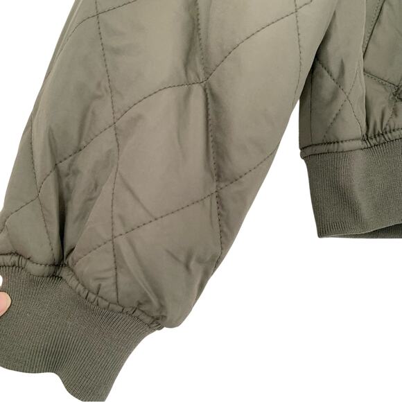 Thread & Supply Olive Green Quilted Bomber Jacket Aviator Jacket Elevated Basics - Picture 5 of 11